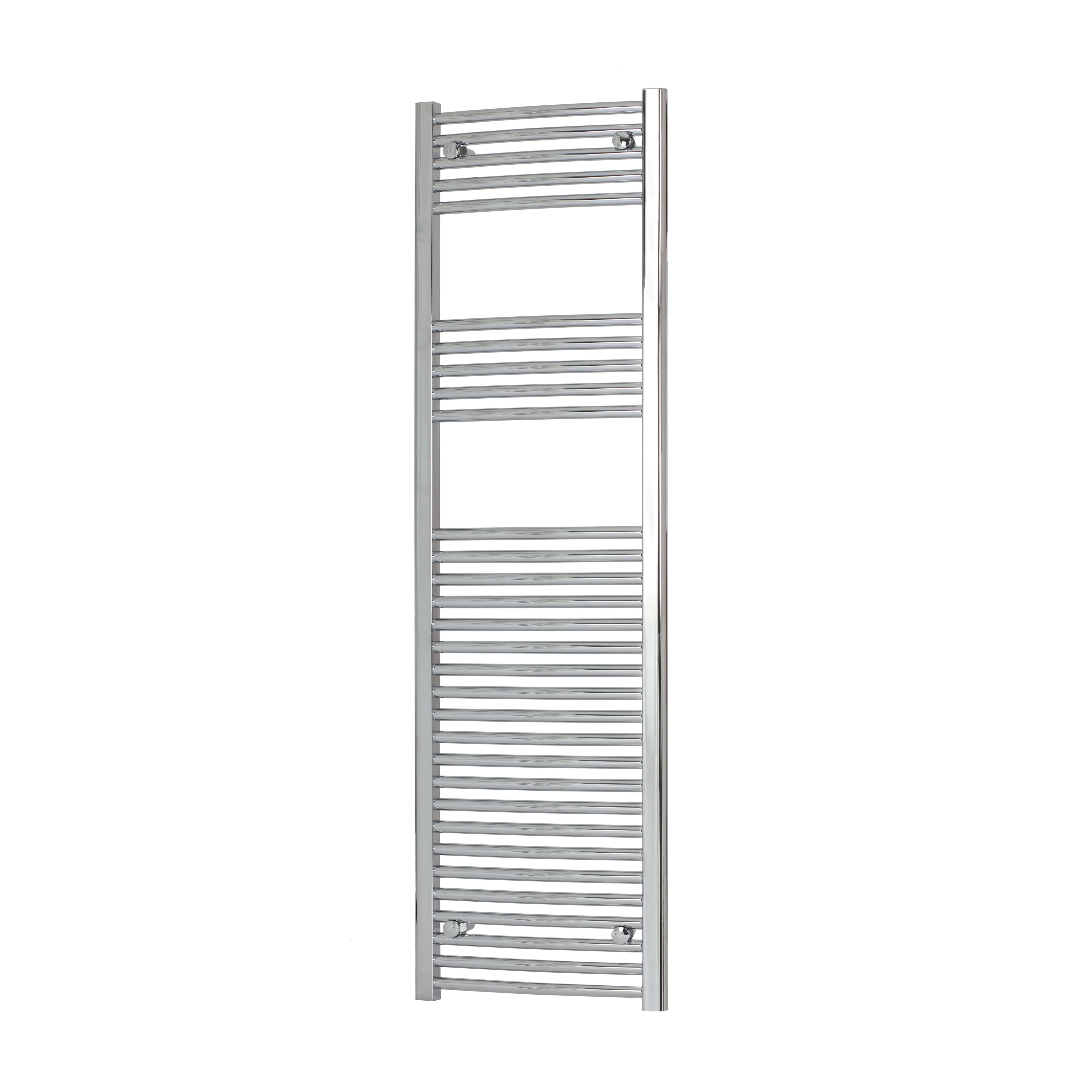 Flomasta Vertical Towel radiator, Silver (W)450mm (H)1600mm