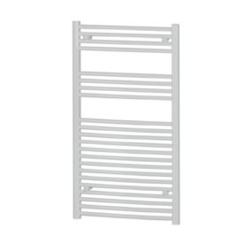 Flomasta Vertical Towel radiator, White (W)600mm (H)1100mm