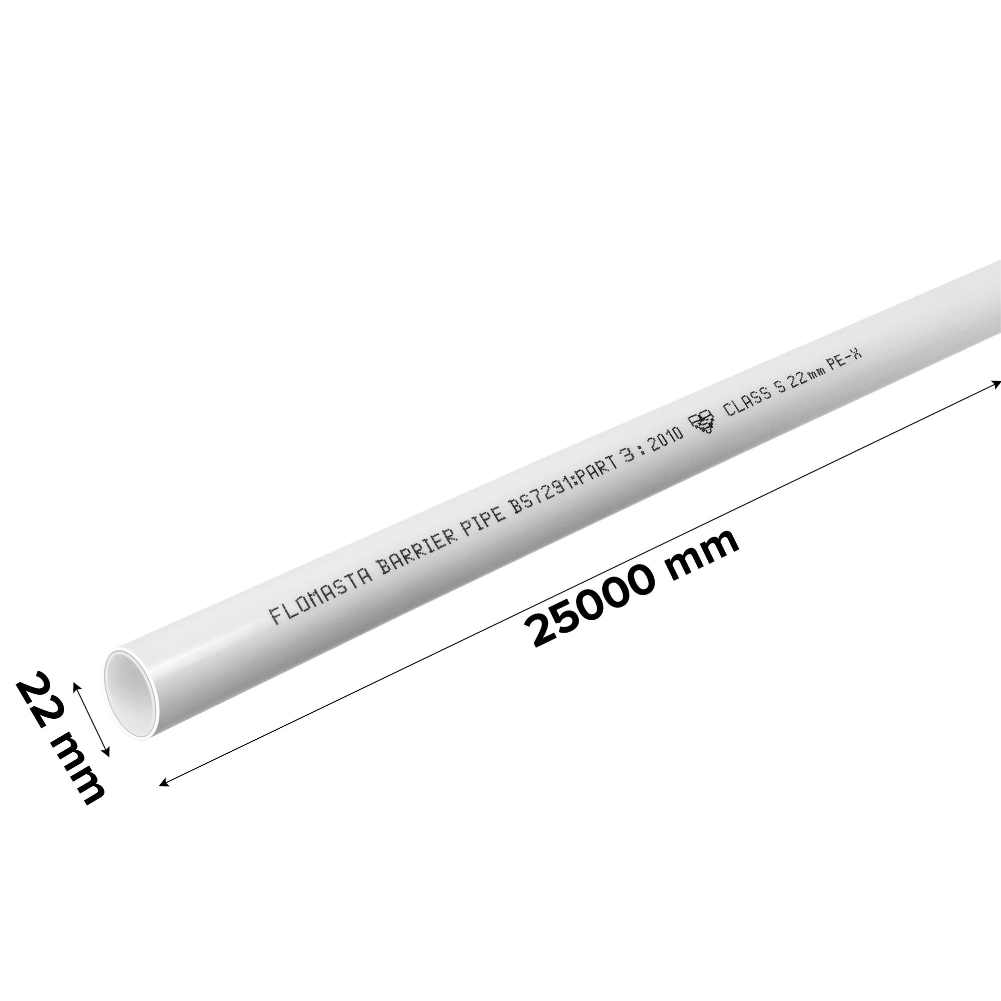 Flomasta White Cross-linked polyethylene (PE-X) Push-fit Barrier pipe (L)25m (Dia)22mm