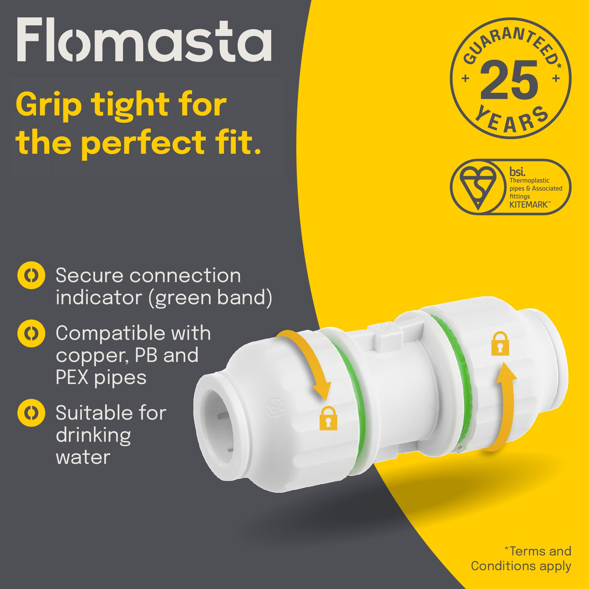 Flomasta White Equal Pipe fitting coupler - 11