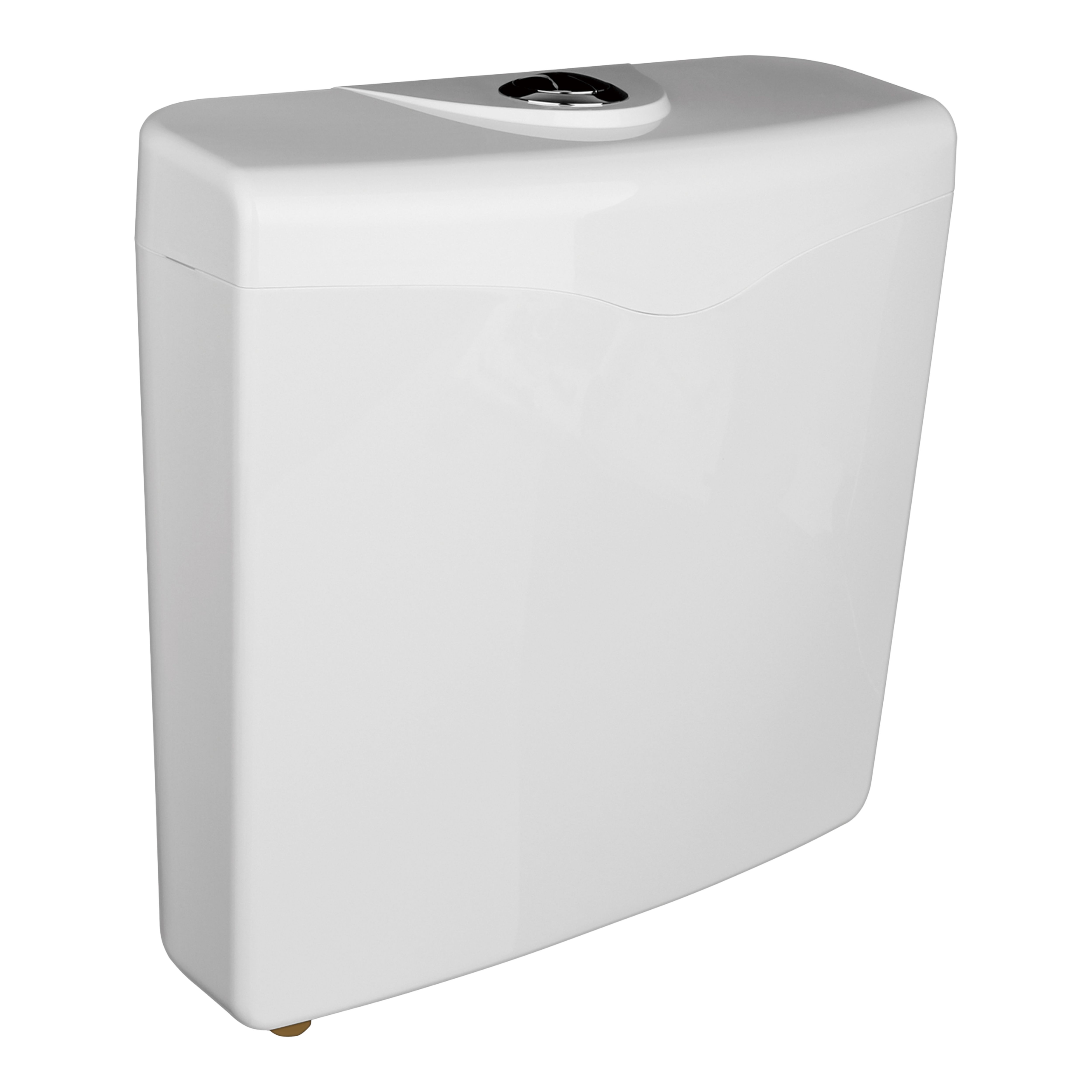 Flomasta White Exposed Bottom inlet Water-saving Cistern (H)38.9cm (W ...