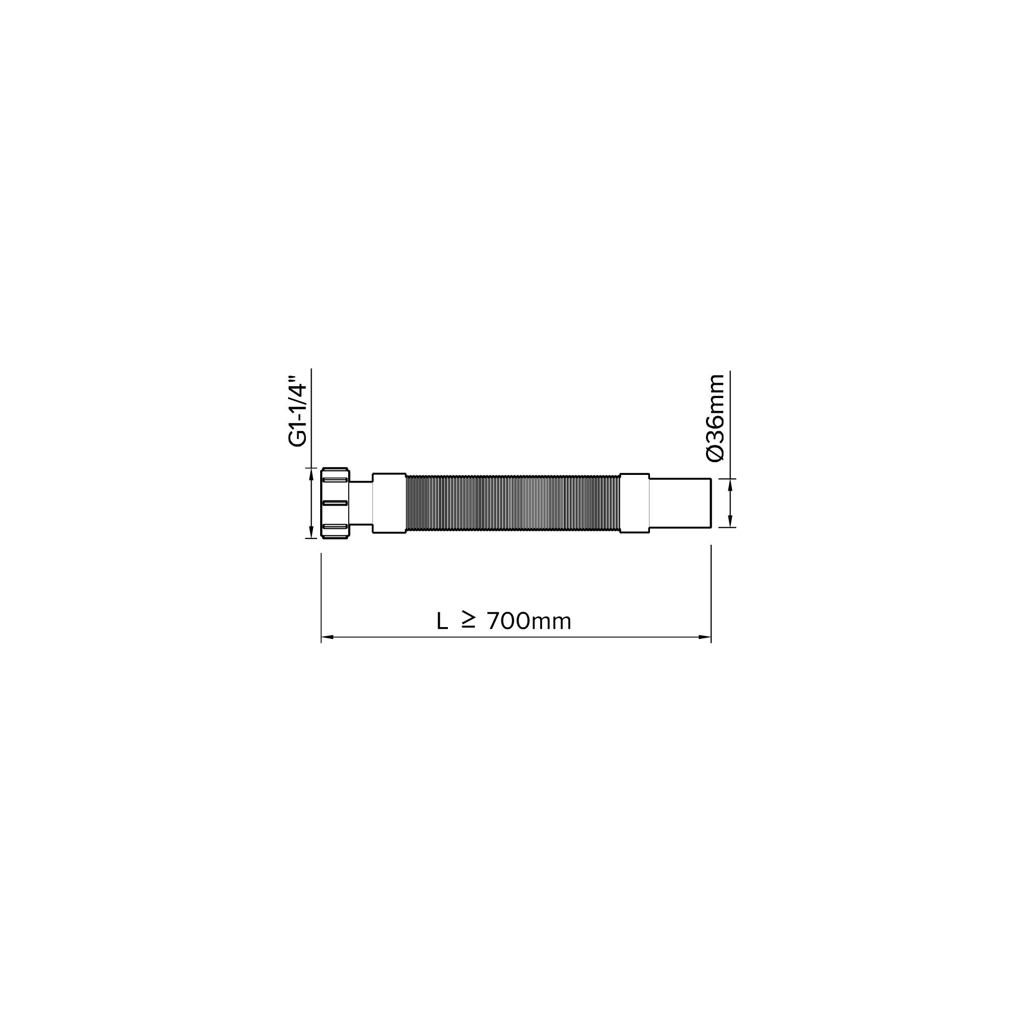 Flomasta White Flexible waste pipe (Dia)32mm (L)0.32m