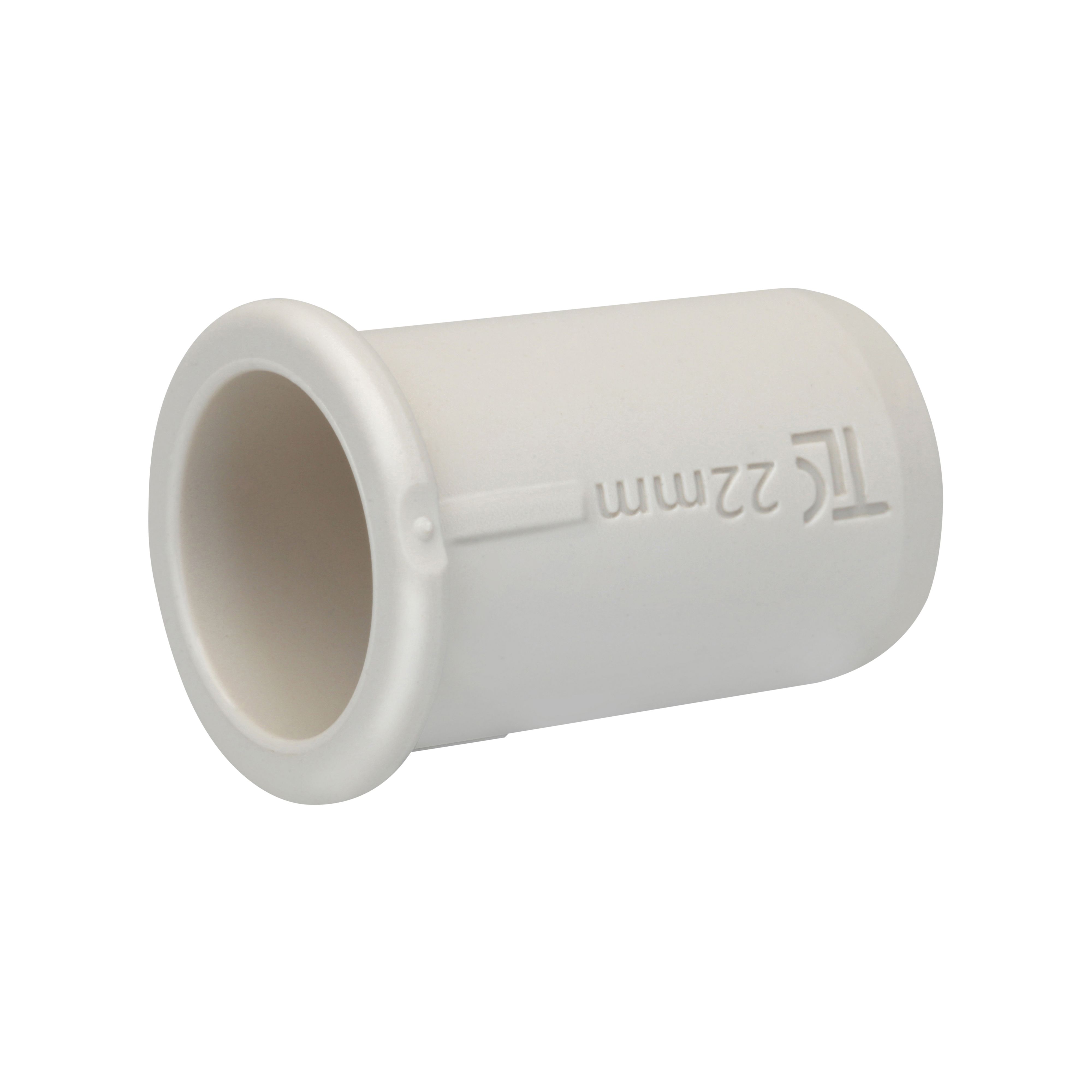 Flomasta White Polysulfone (PSU) Pushfit Pipe insert (Dia)22mm, Pack