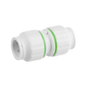 Flomasta White Push-fit Equal Pipe fitting coupler x 22mm