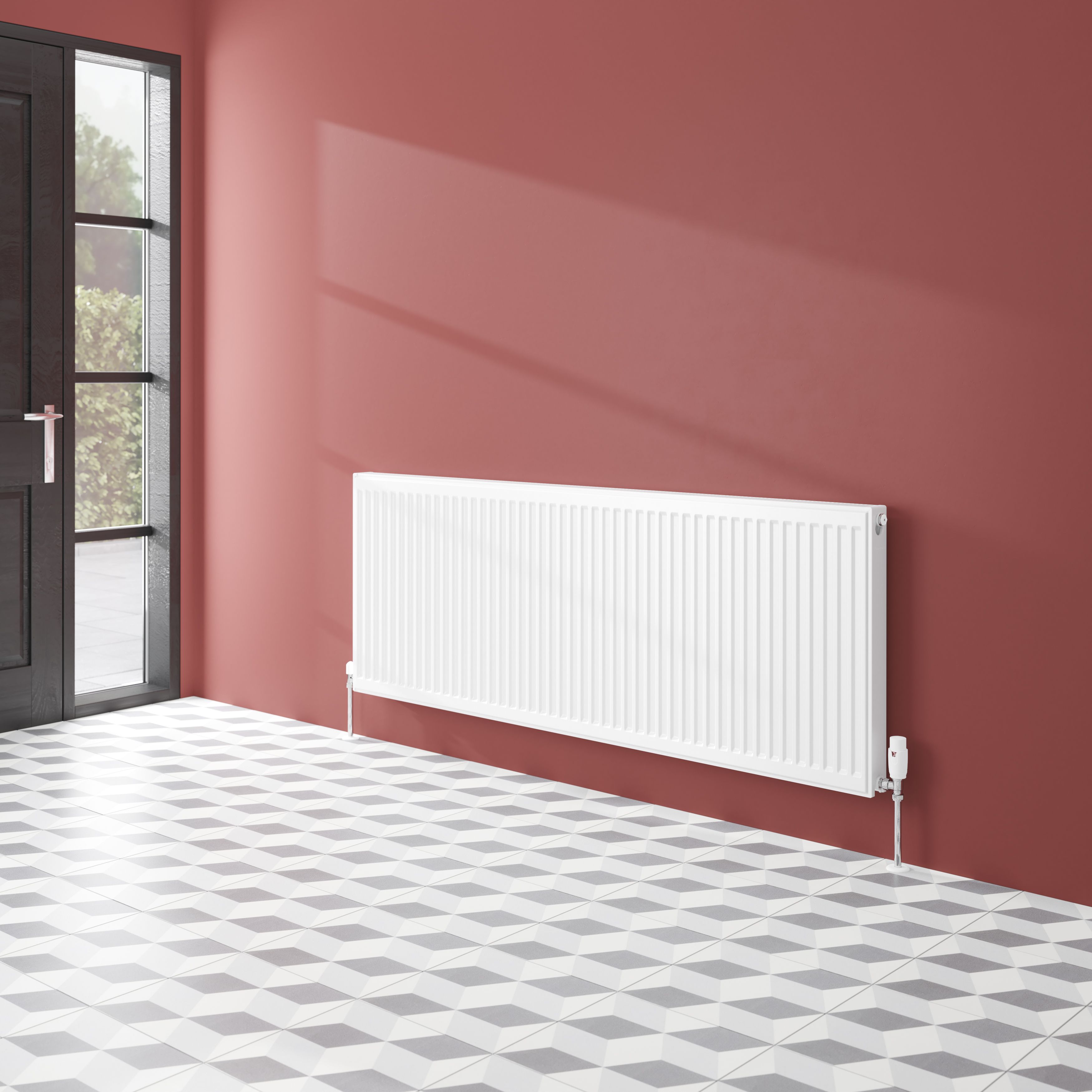 Flomasta White Type 21 Double Panel Radiator, (W)1400mm x (H)600mm