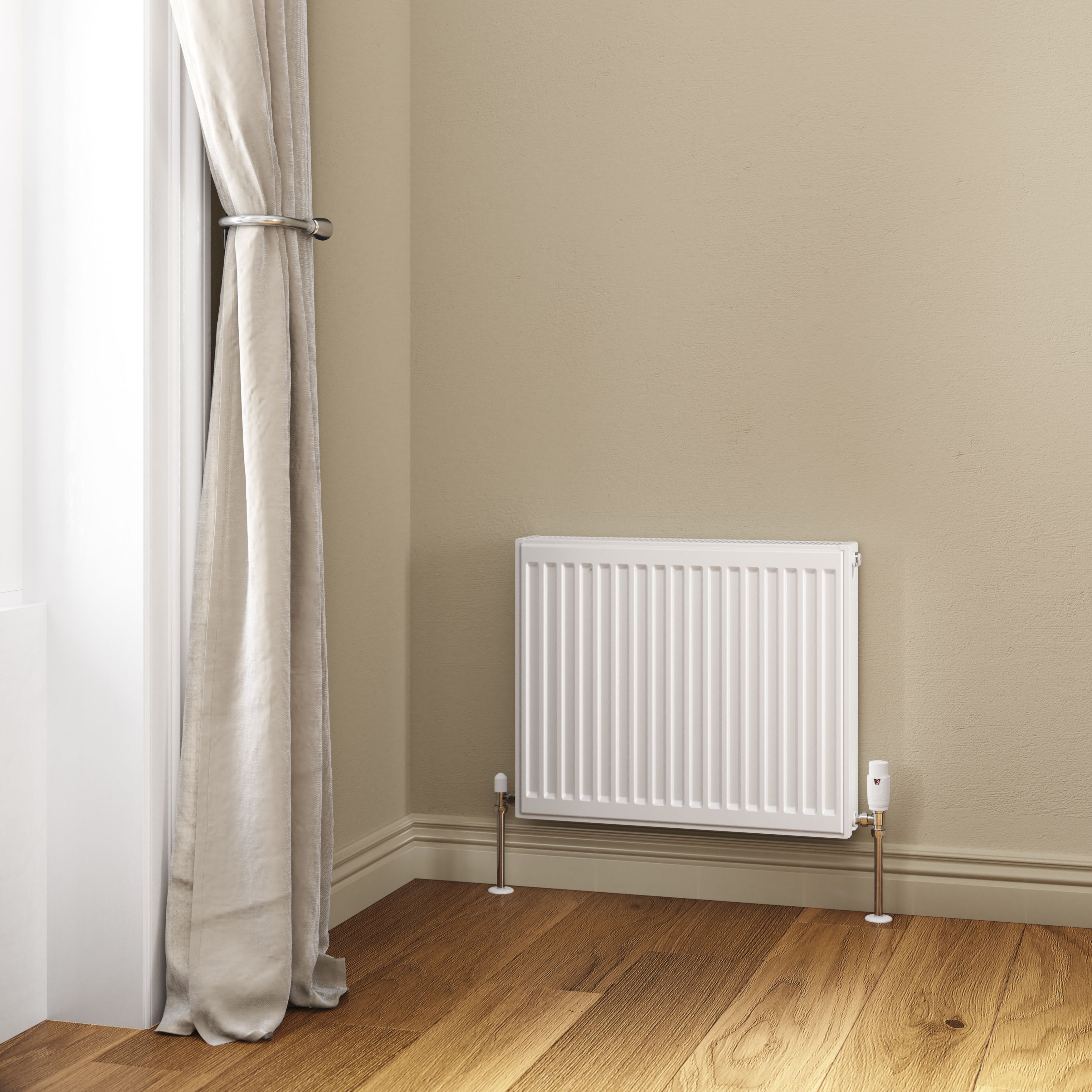 Flomasta White Type 22 Double Panel Radiator, (W)600mm x (H)500mm