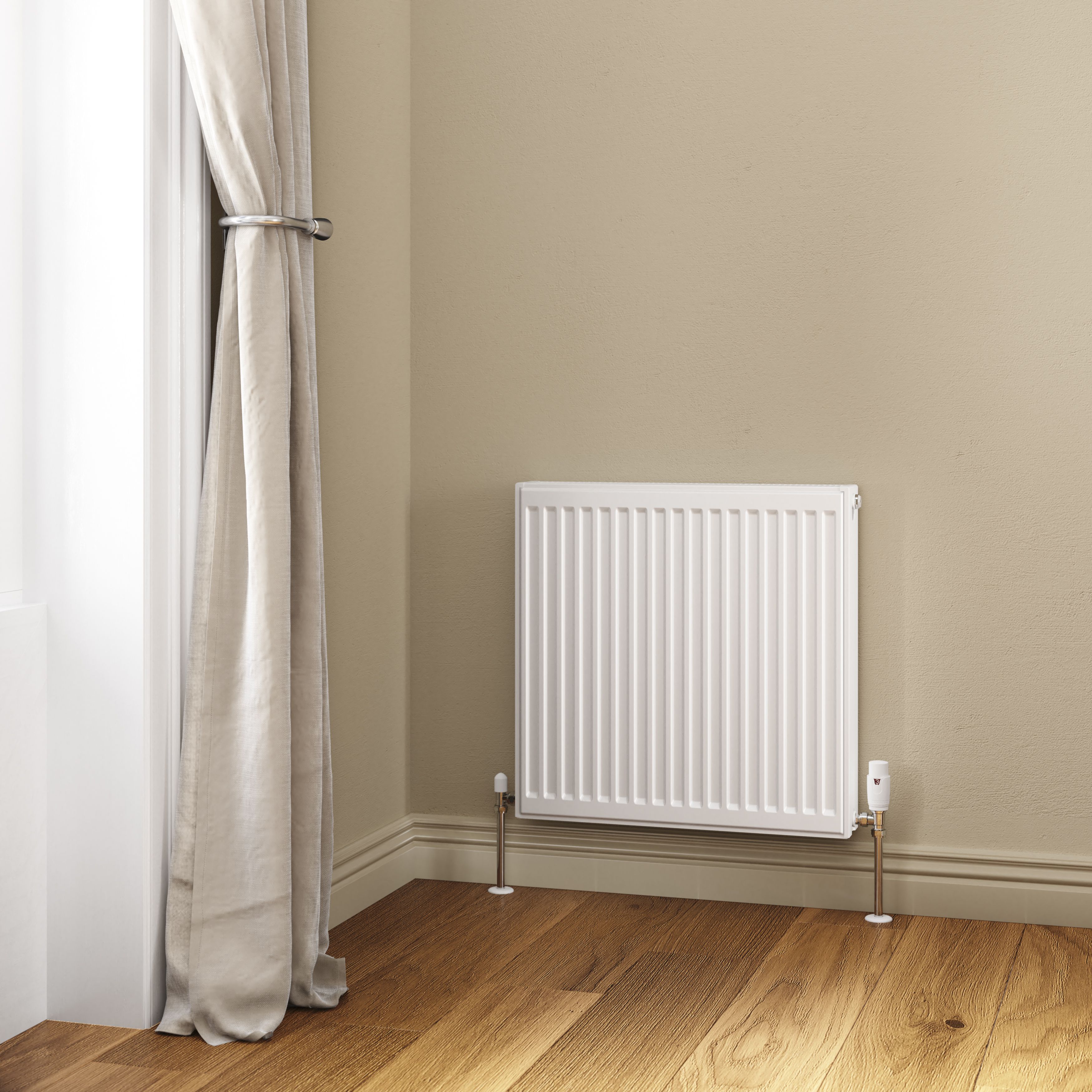 Flomasta White Type 22 Double Panel Radiator, (W)600mm x (H)600mm