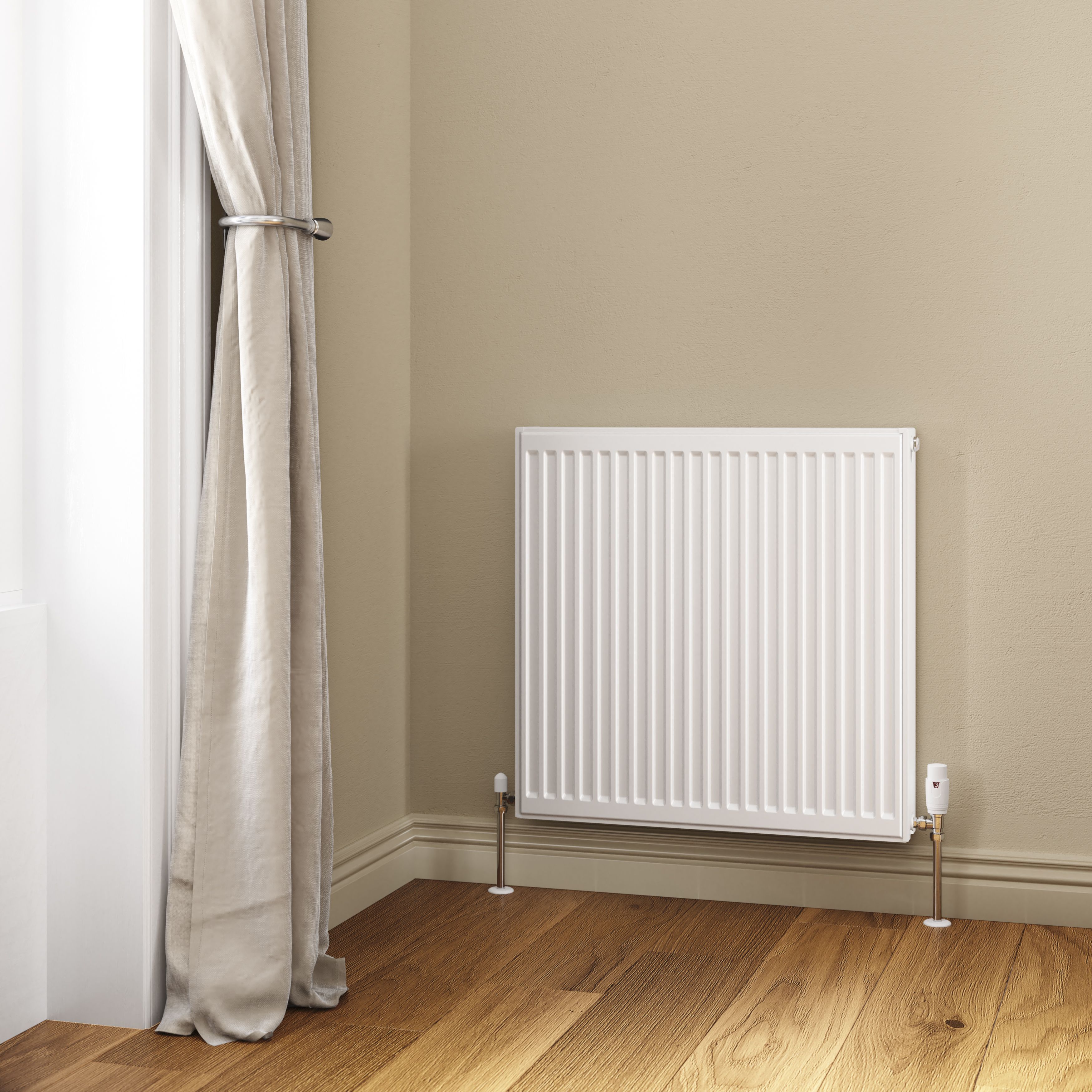 Flomasta White Type 22 Double Panel Radiator, (W)700mm x (H)700mm