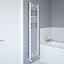 Flomasta, White Vertical Curved Towel radiator (W)450mm x (H)1600mm