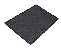 Flooring Grey Geo diamond Door mat, 90cm x 60cm