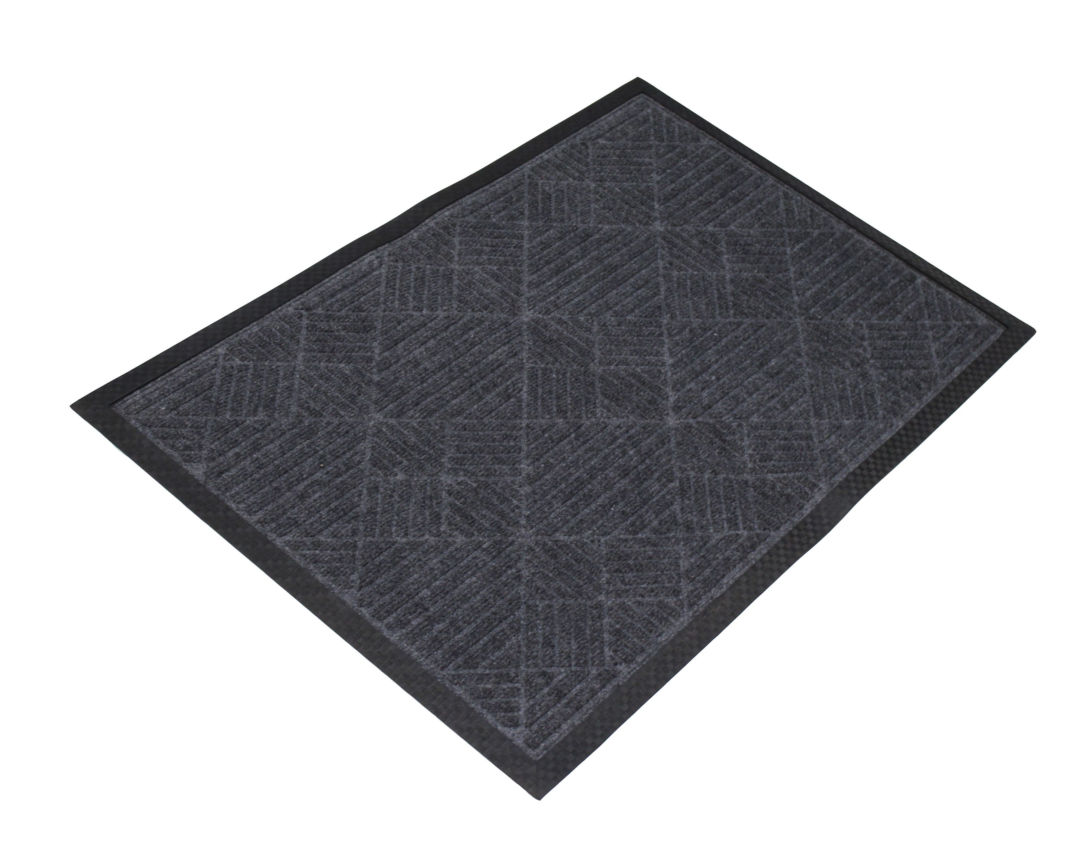 Colours Harrieta Black & white Diamond Door mat, 75cm x 45cm