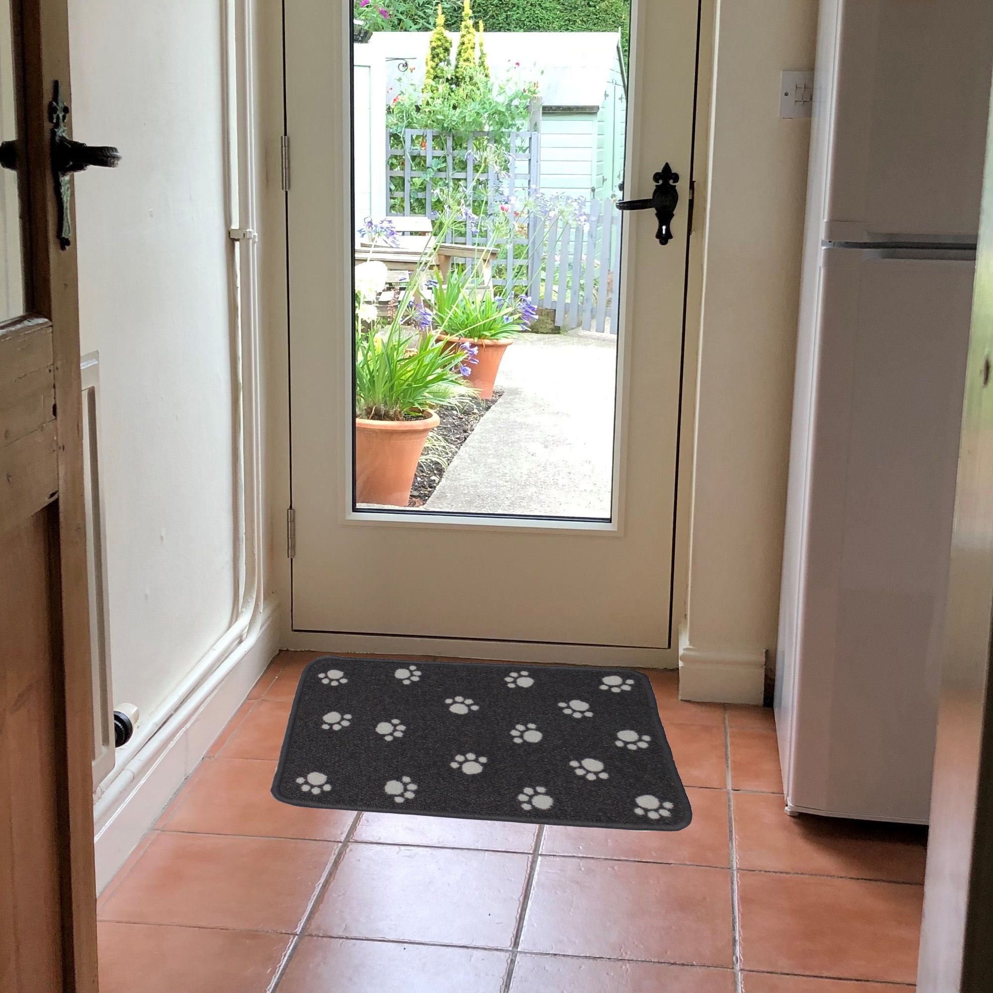 Flooring Grey Pawprints Door mat, 60cm x 40cm