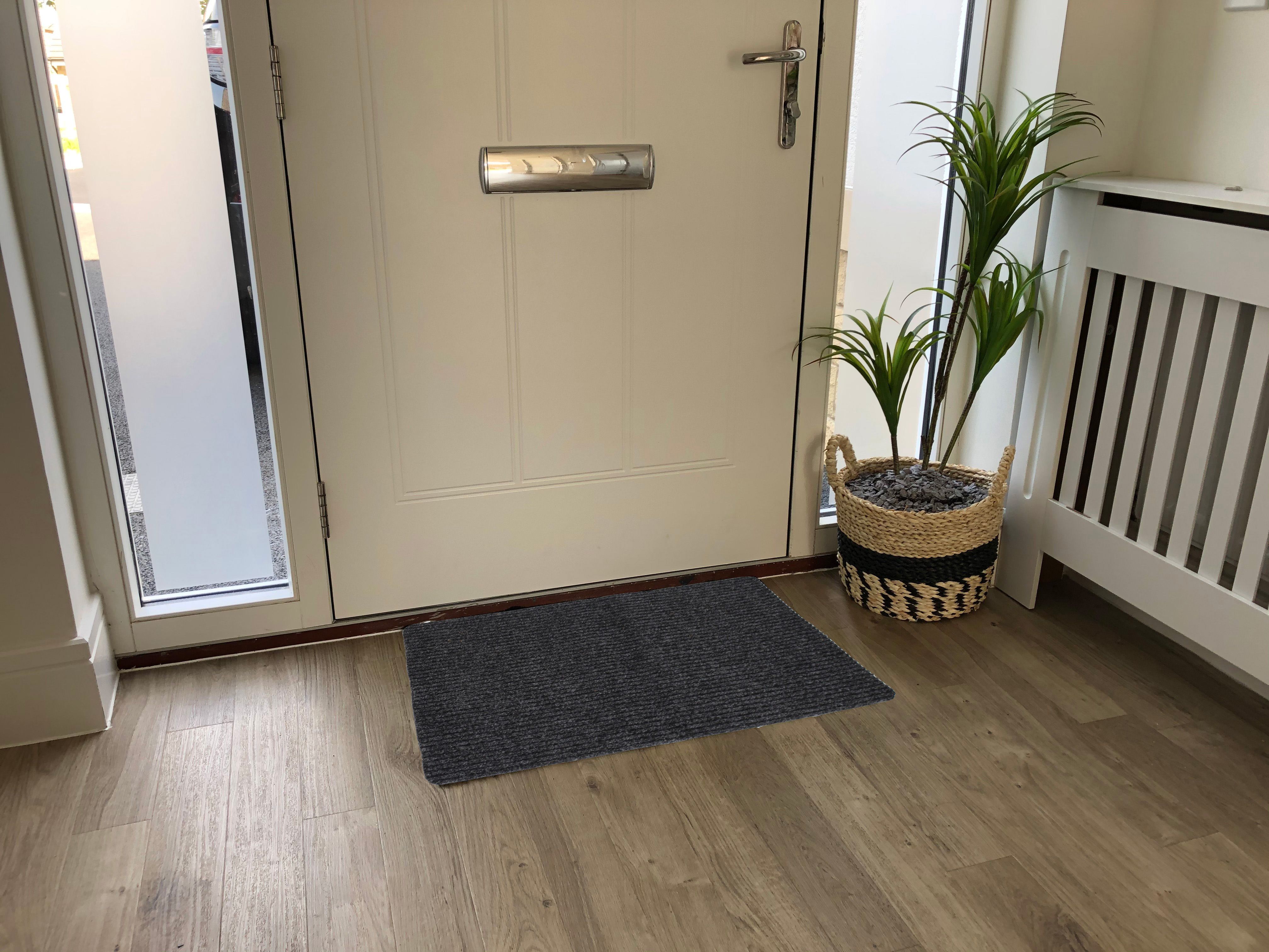 Flooring Grey Plain Door mat, 75cm x 50cm