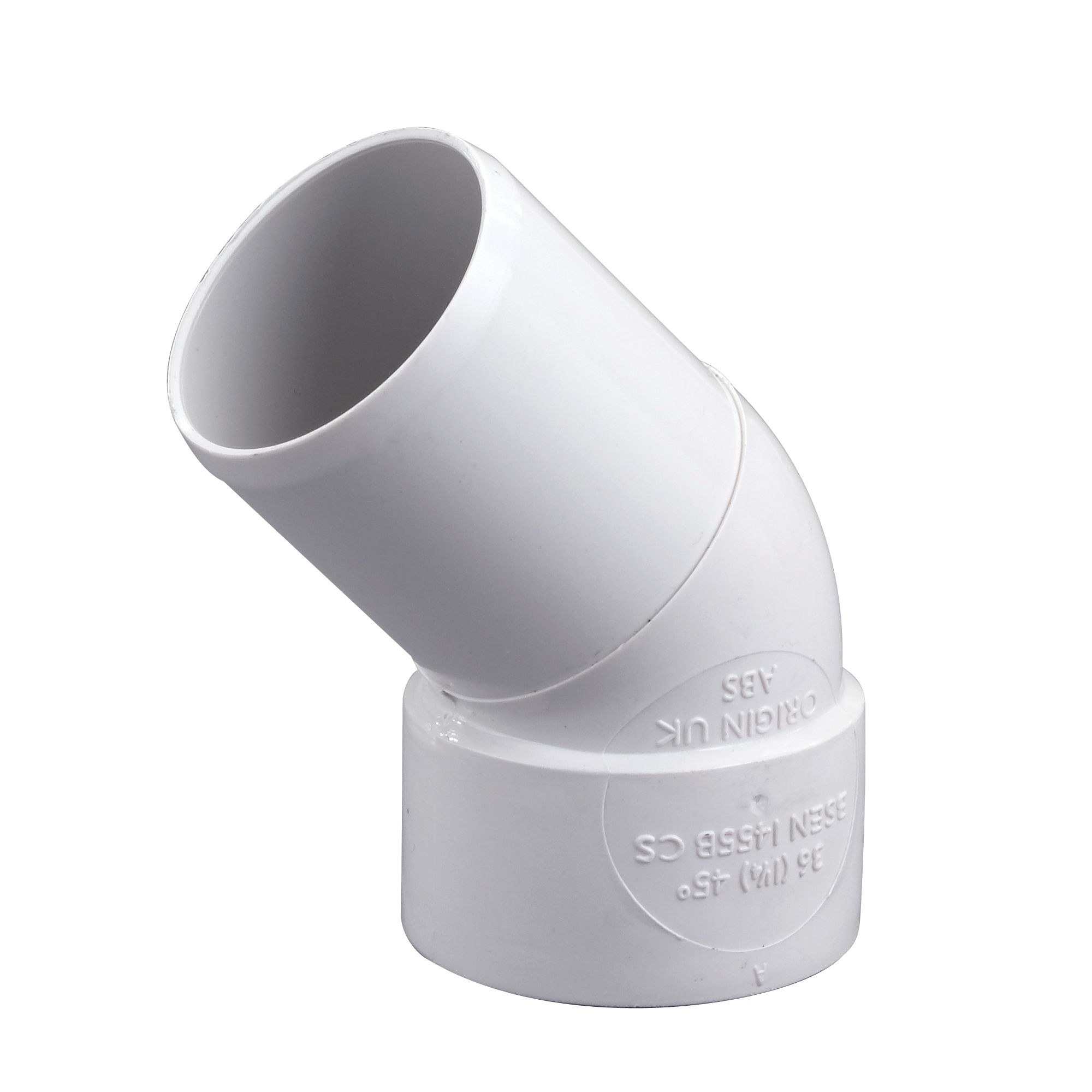 FloPlast 228456 White Solvent weld 45° Waste pipe Conversion bend (Dia)32mm