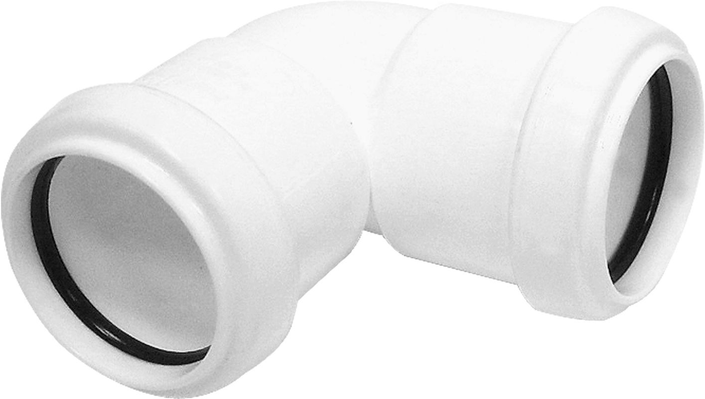 FloPlast 244414 White Push-fit 90° Knuckle bend (Dia)32mm