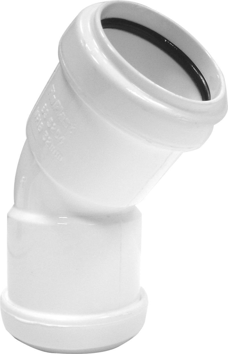 FloPlast 244422 White Push-fit 135° Waste pipe Bend (Dia)32mm