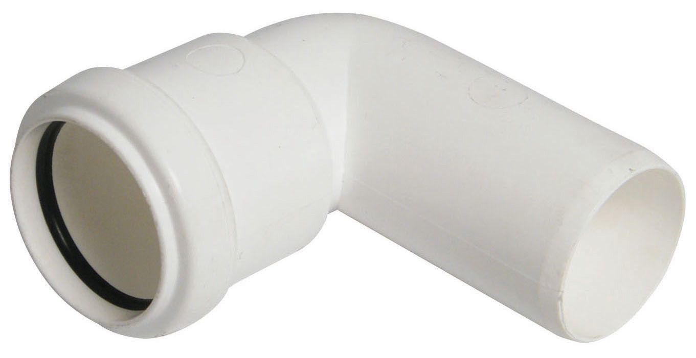 FloPlast 245452 White Push-fit 90° Waste pipe Conversion bend (Dia)40mm