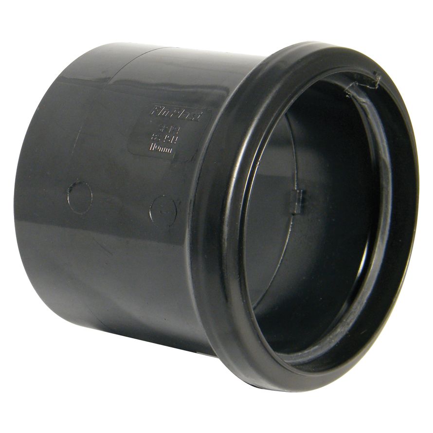 FloPlast 275310 Black Push-fit Non-adjustable Round Underground drainage Coupler (Dia)110mm