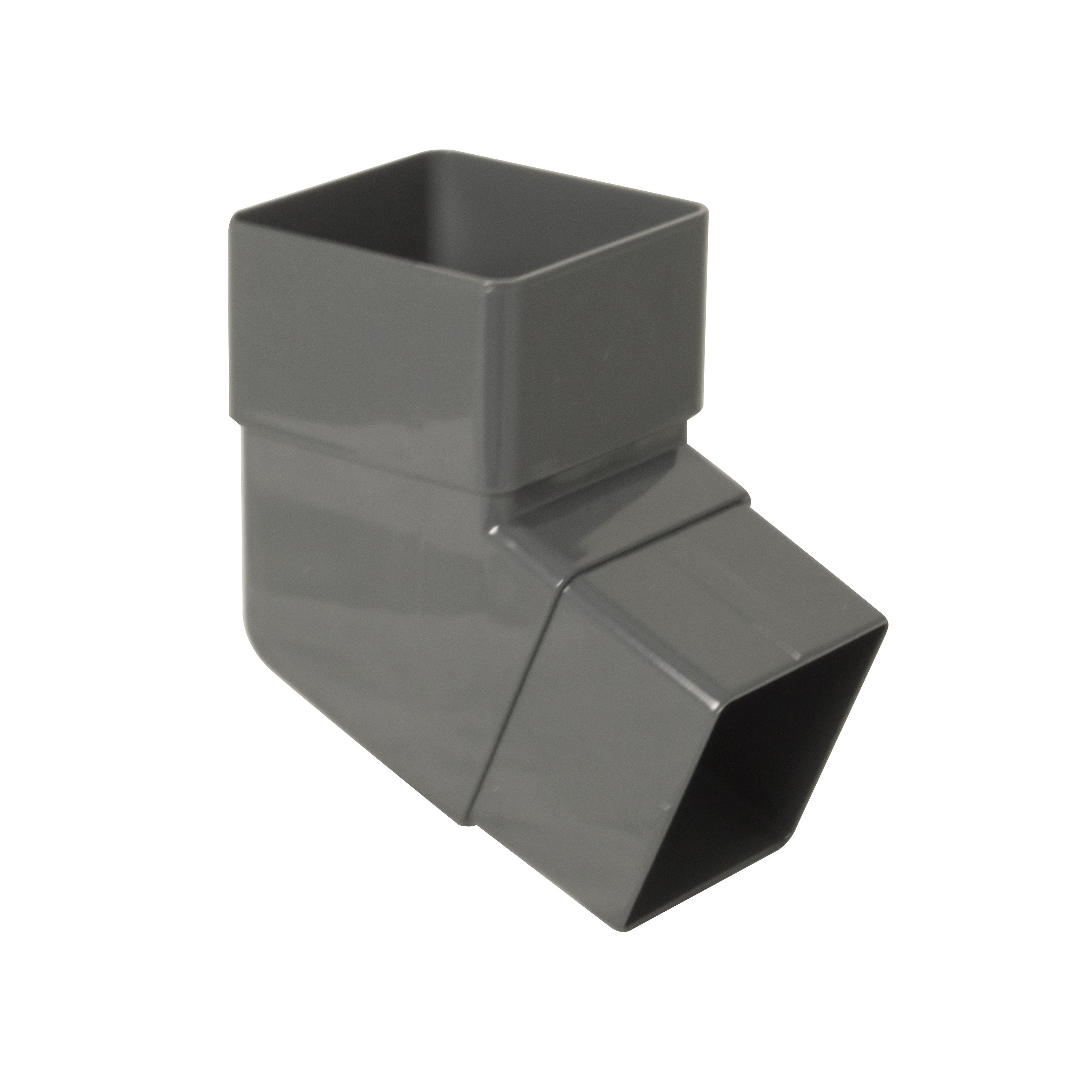 FloPlast Anthracite Grey Square 112.5° Offset Downpipe Bend | DIY At B&Q