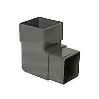 FloPlast Anthracite grey Square 92.5° Offset Downpipe bend