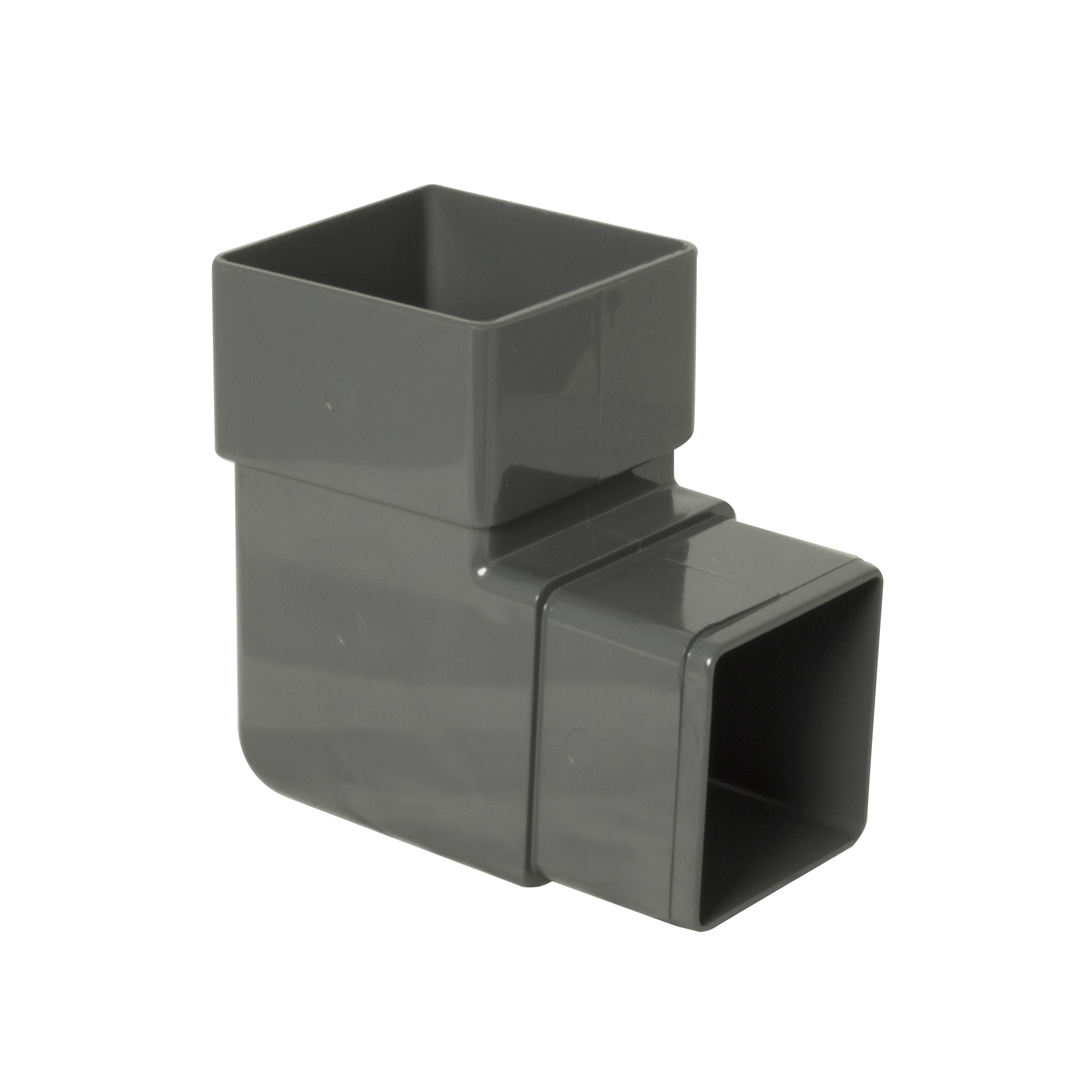 FloPlast Anthracite grey Square 92.5° Offset Downpipe bend Price Comparisons | Compare The Build