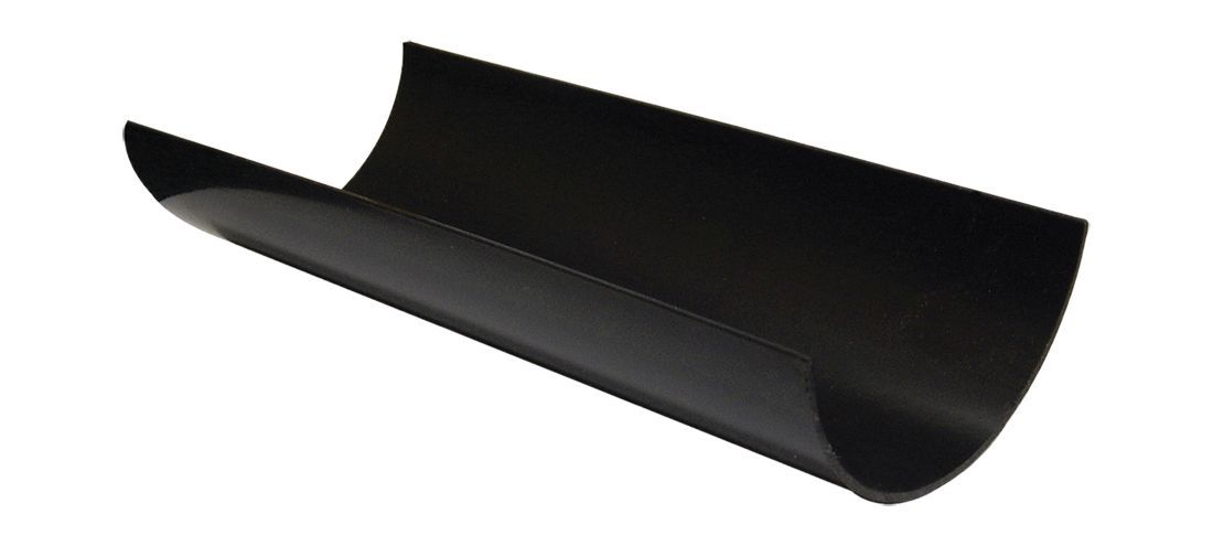 FloPlast Black Half round Gutter length (L)3m (Dia)112mm