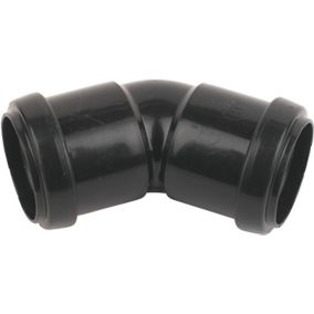 FloPlast Black Push-fit 45° Waste pipe Bend (Dia)32mm
