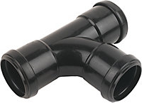 FloPlast Black Push-fit 87.5° Waste pipe Tee, (Dia)40mm