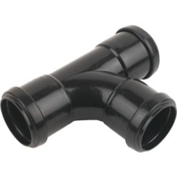 FloPlast Black Push-fit 87.5° Waste pipe Tee, (Dia)40mm