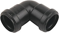 FloPlast Black Push-fit 90° Waste pipe Bend (Dia)32mm