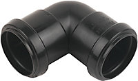 FloPlast Black Push-fit 90° Waste pipe Bend (Dia)40mm
