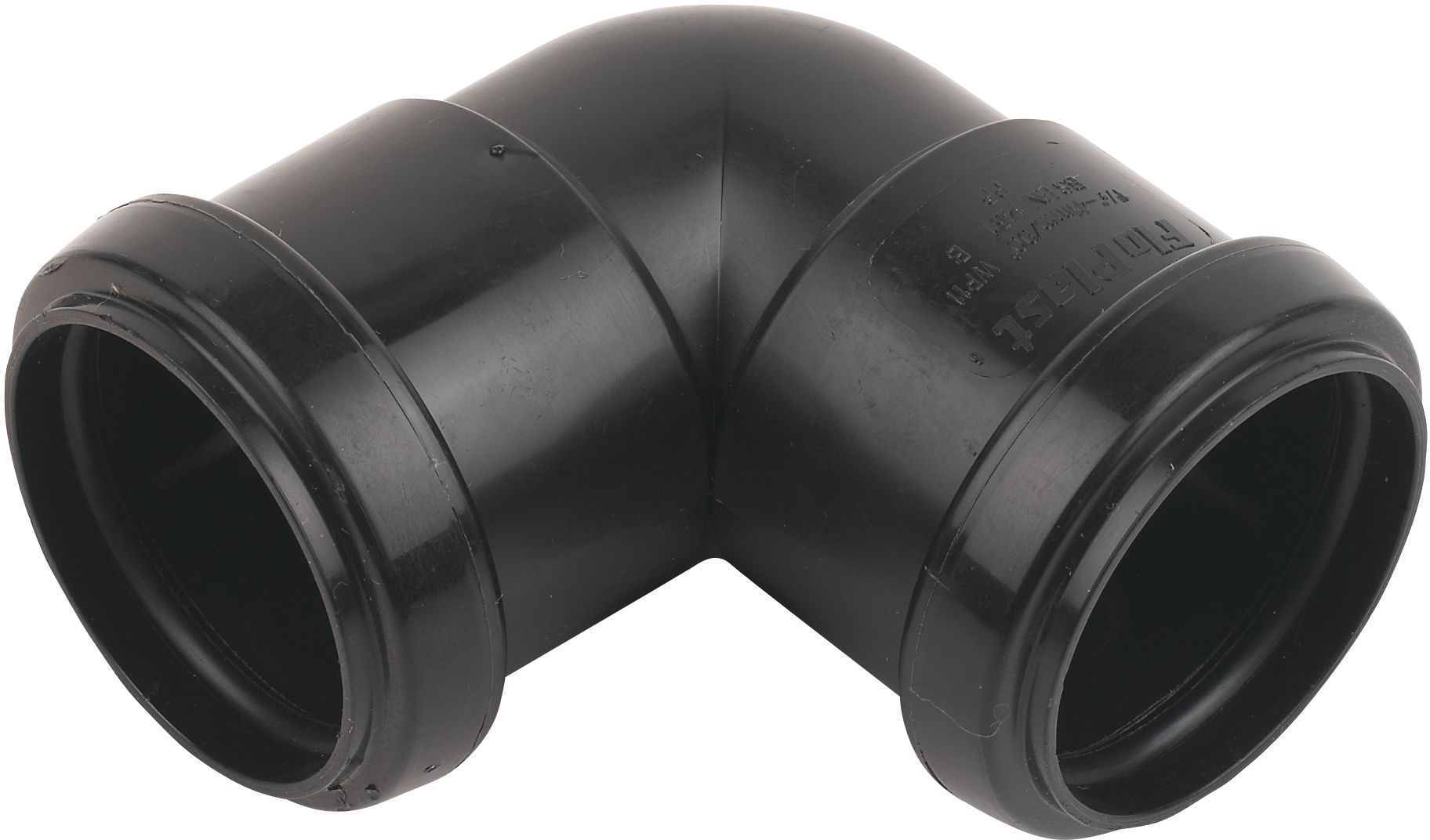 FloPlast Black Push-fit 90° Waste pipe Bend (Dia)40mm