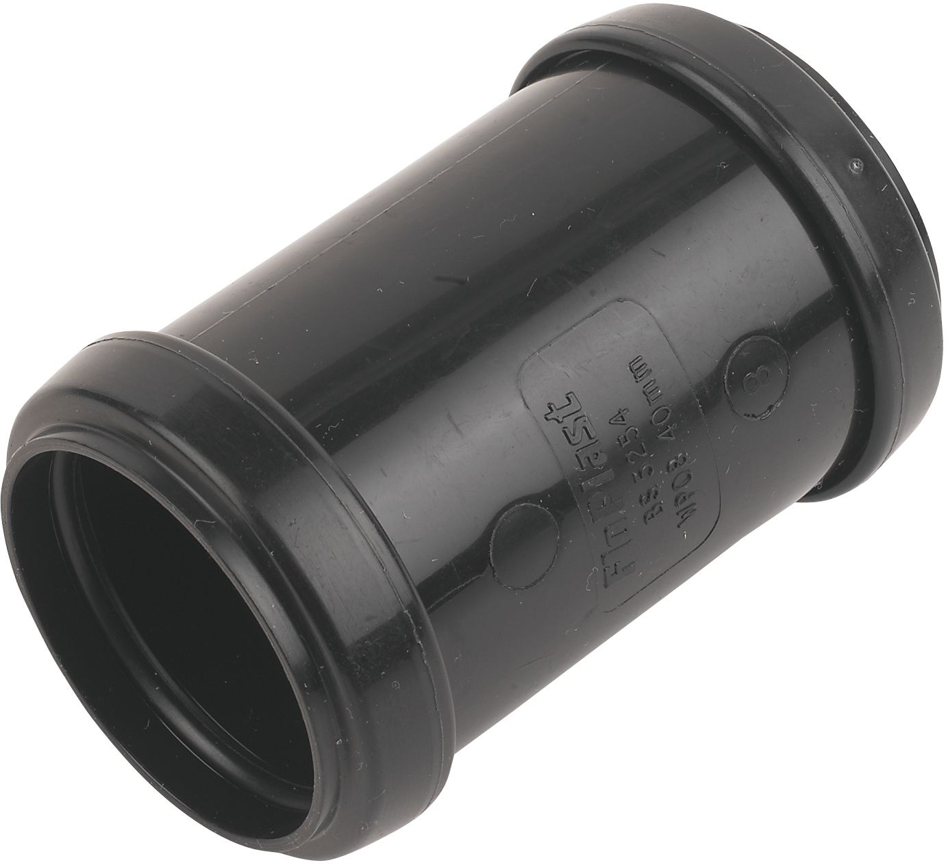 FloPlast Black Push-fit Waste pipe Coupler (Dia)40mm