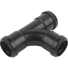 FloPlast Black Push-fit Waste pipe Tee, (Dia)32mm