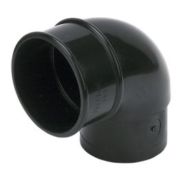 FloPlast Black Round 90° Offset Downpipe bend, (Dia)68mm