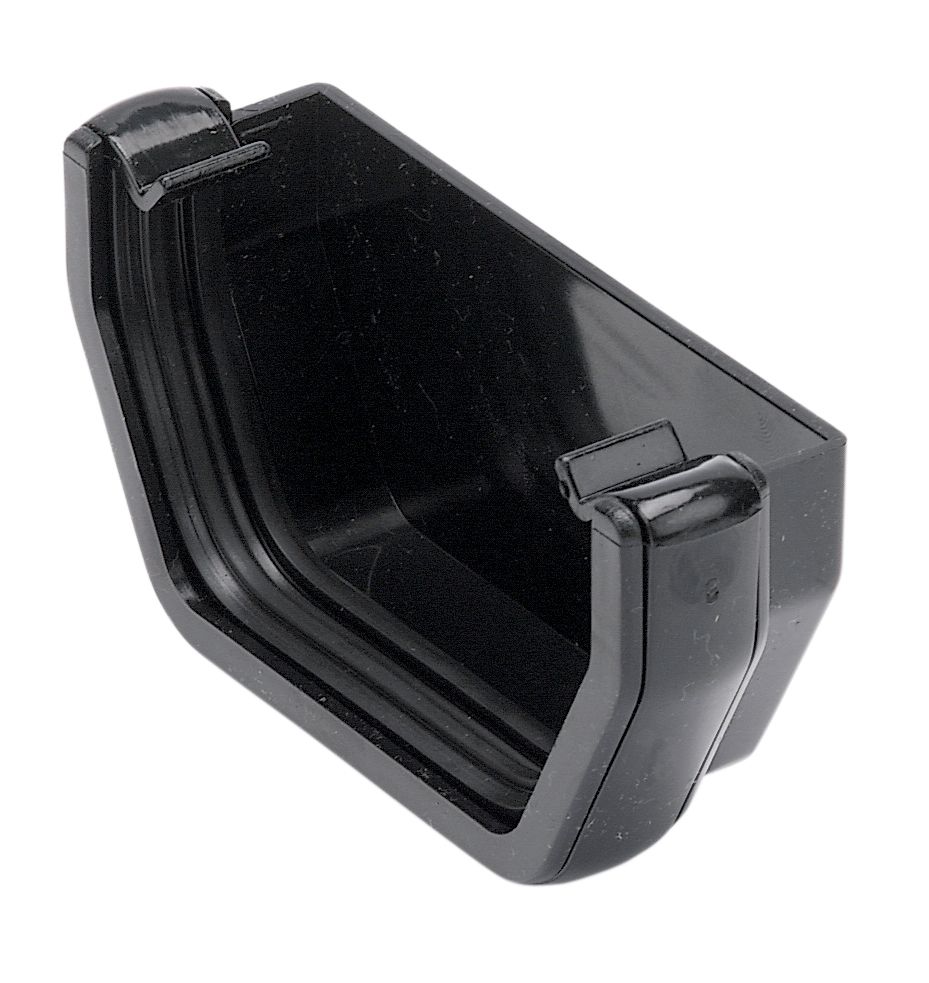 FloPlast Black Square Gutter stop end, (L)41mm (W)114mm