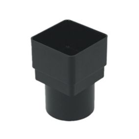 FloPlast Black Square to Round Gutter adaptor, (L)70mm (Dia)68mm