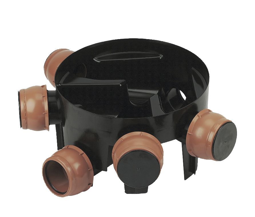 FloPlast Black Underground drainage Inspection chamber, (Dia)450mm