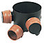 FloPlast Black Underground drainage Mini Inspection chamber, (Dia)300mm