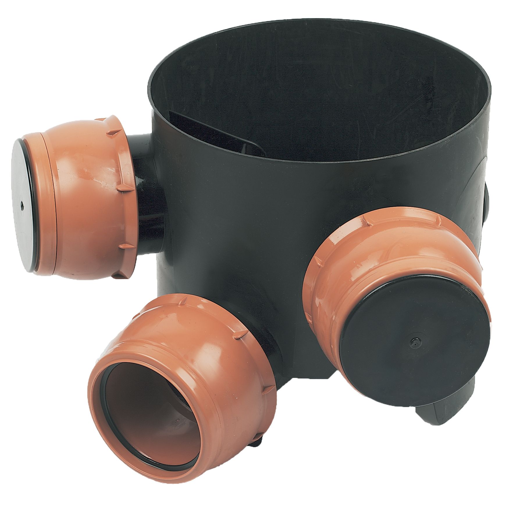 FloPlast Black Underground drainage Mini Inspection chamber, (Dia)300mm