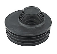 FloPlast Black Waste pipe adaptor, (Dia)110mm