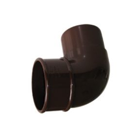 FloPlast Brown Round 92.5° Offset Downpipe bend, (Dia)68mm