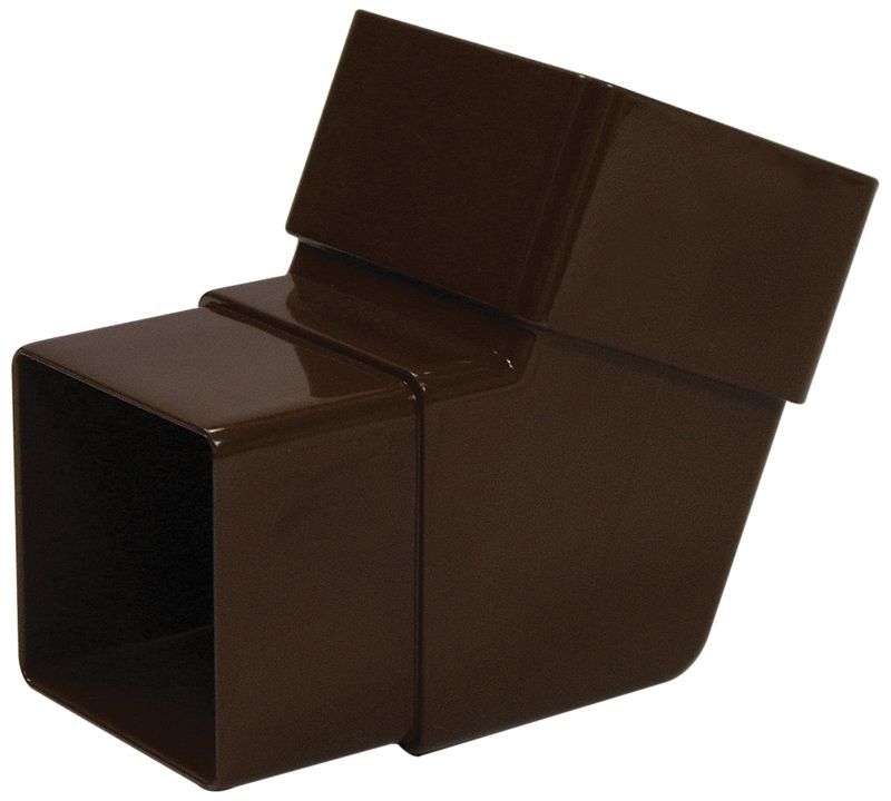 Product image for FloPlast 65mm Brown Square Downpipe Offset Bend - 112.5°