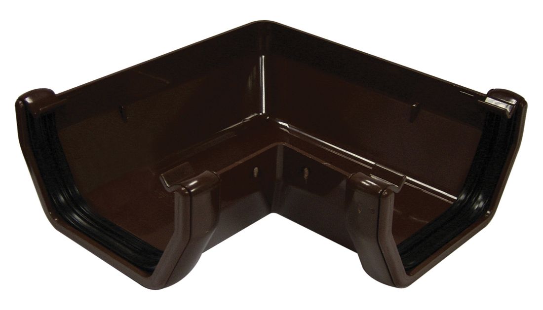 FloPlast Brown Square 90° Gutter angle, (Dia)114mm