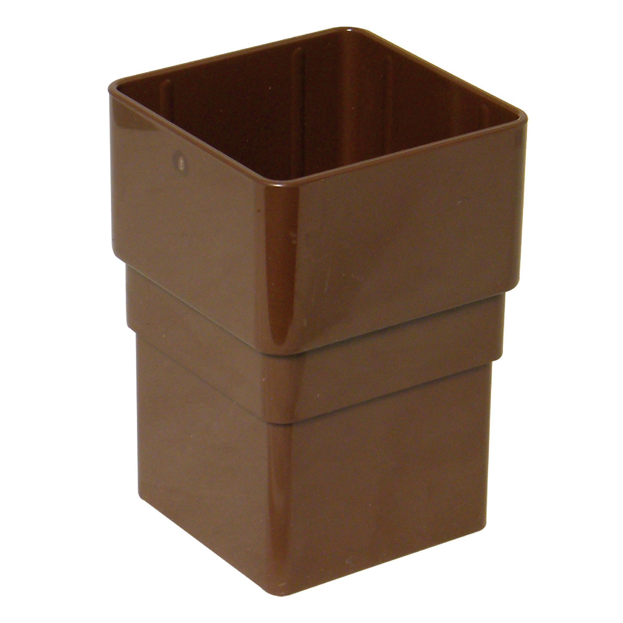 FloPlast Brown Square Gutter socket (L)70mm (Dia)65mm