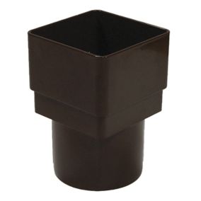 FloPlast Brown Square to Round Gutter adaptor, (L)65mm