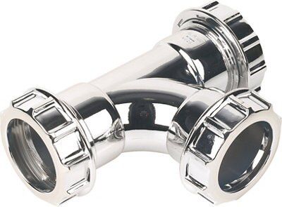 FloPlast Compression 90° Waste pipe Tee, (Dia)32mm
