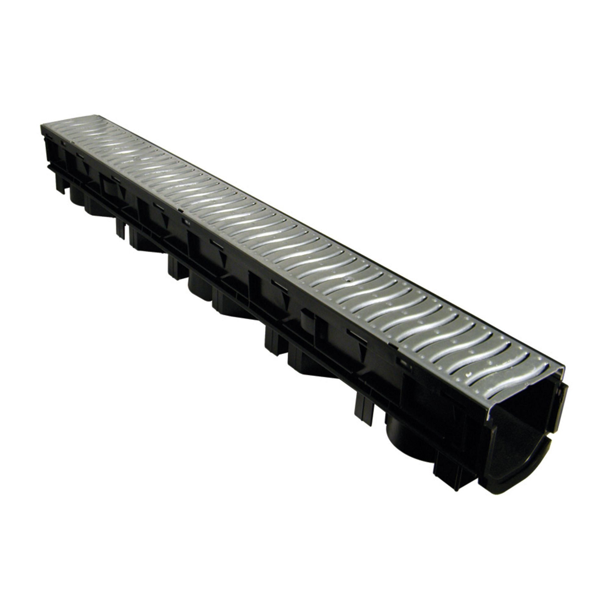 FloPlast Galvanised steel & polypropylene Channel drainage & grate, (L)1m (W)120mm