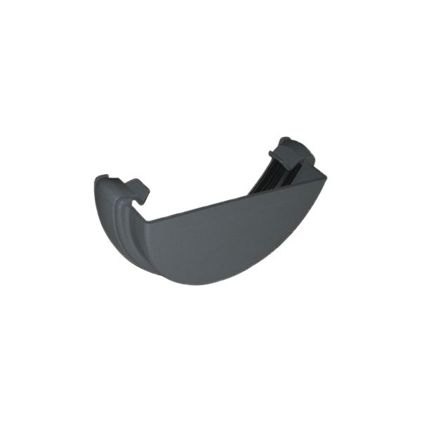FloPlast Grey Half round Gutter stop end, (L)40mm (Dia)112mm