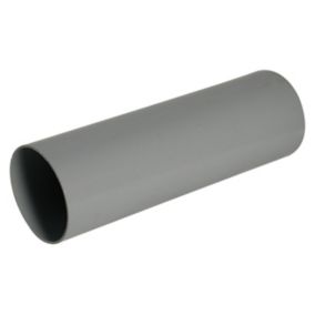 FloPlast Grey Round Downpipe (L)2.5m (Dia)68mm